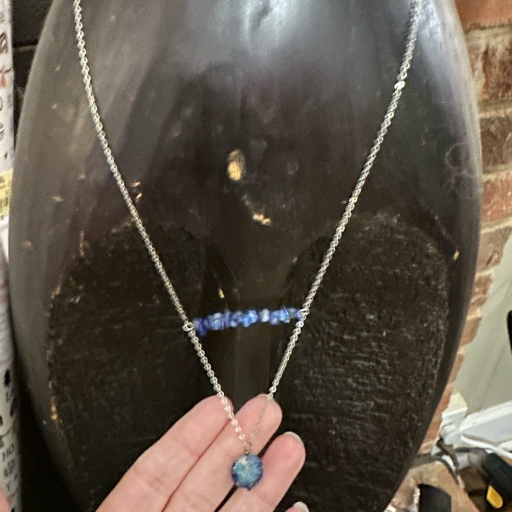 Necklace with blue lapis beads